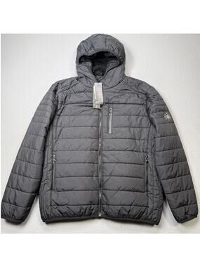 Spire by Galaxy Men's Sherpa Lined Hooded Puffer Jacket Black XL $59